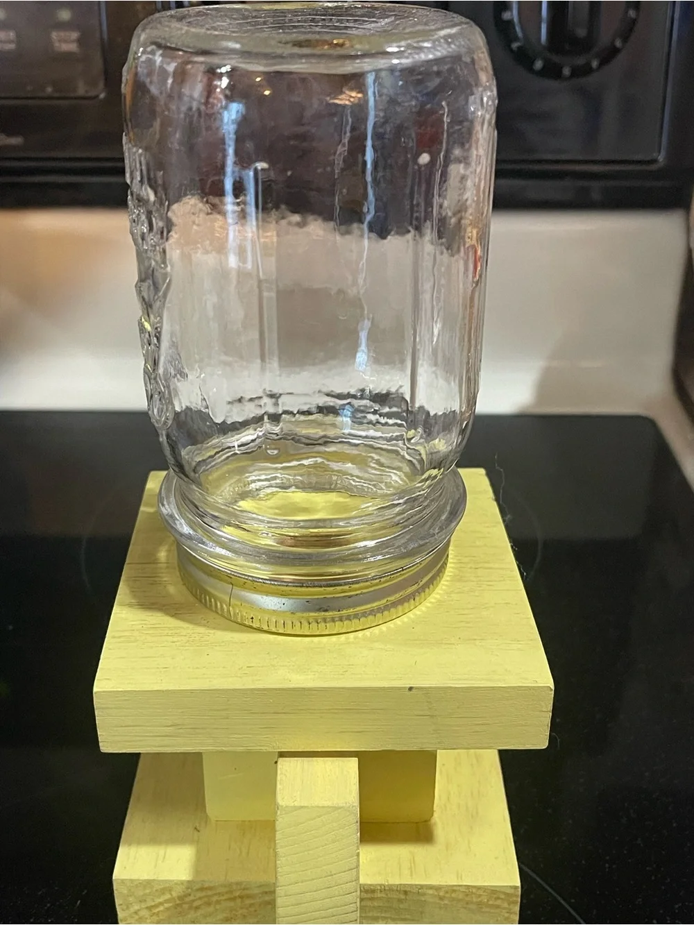 Handcrafted Wooden Candy Nut Dispenser Bill Brown Mason Jar Primitive